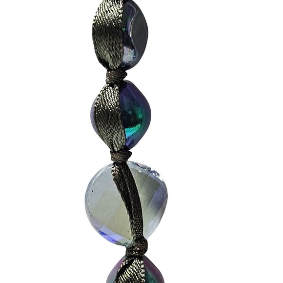 Chicos Elegant Iridescent Bead Necklace Rhinestone Accent Statement Fashion - Picture 3 of 8